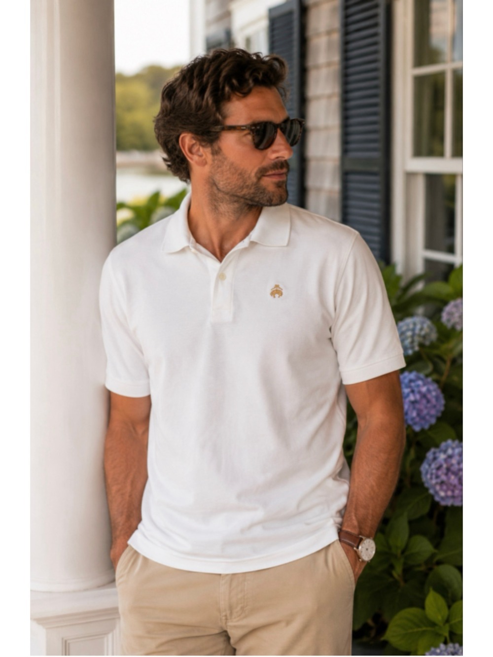 Vintage Brooks Brothers Golden Fleece White Polo Shirt USA Cotton Men’s XL